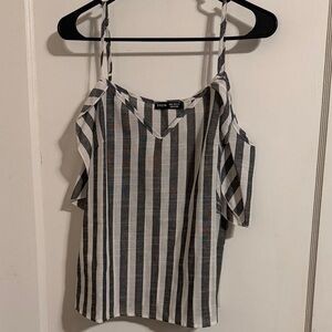 SHEIN Monochrome Striped Blouse